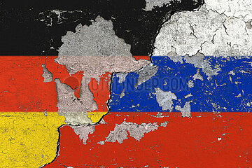Wand Deutschland Russland abgeplatzte Farbe