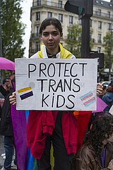 Demonstration für Rechte für trans Menschen in Paris