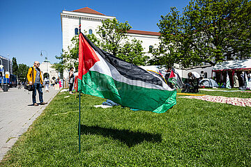 Palästina Camp vor der LMU in München