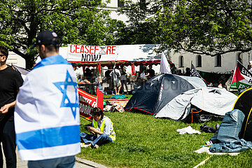 Palästina Camp vor der LMU in München