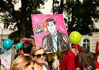 Protest gegen das Genderverbot vor der bay. Staatskanzlei