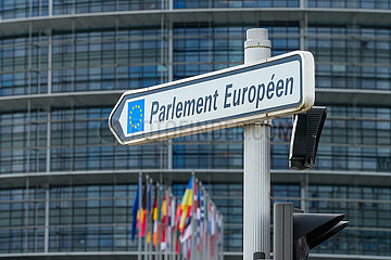 Europaeisches Parlament in Strassburg - Wegweiser