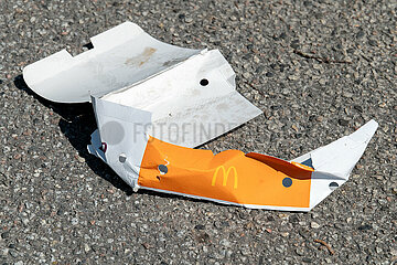 McDonald's Einwegverpackung auf der Strasse