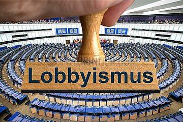Symbolischer Stempel Lobbyismus