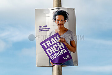 Volt Wahlplakat in Schleswig