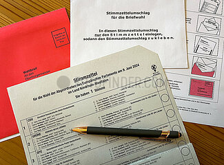 Stimmzettel  Europawahl  9.Juni 2024  Nordrhein-Westfalen  Deutschland