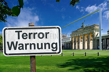 Symbolisches Schild Terror Warnung