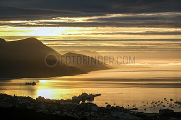 Sonnenaufgang  Beagle-Kanal  Ushuaia  Feuerland  Argentinien