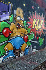 Berlin  Deutschland  Graffiti an einer Mauer