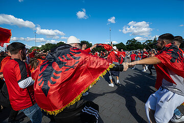 Deutschland  Hamburg - albanische Imigranten feiern am Heiligengeistfeld das Remis Albaniens bei der UEFAEURO2024 gegen Kroatien