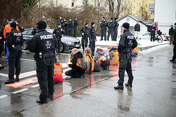 Blockade der Letzten Generation in München