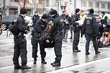 Blockade der Letzten Generation in München