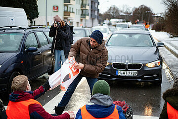 Blockade der Letzten Generation in München