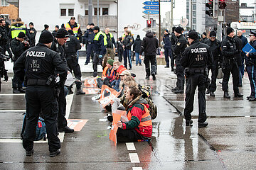 Blockade der Letzten Generation in München