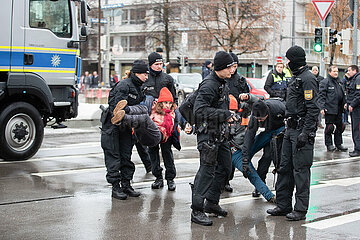 Blockade der Letzten Generation in München