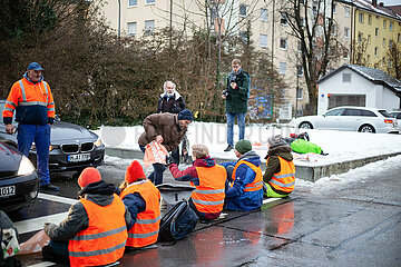 Blockade der Letzten Generation in München