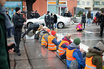 Blockade der Letzten Generation in München