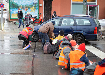 Blockade der Letzten Generation in München