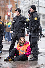 Blockade der Letzten Generation in München