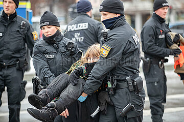 Blockade der Letzten Generation in München