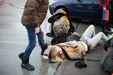 Blockade der Letzten Generation in München