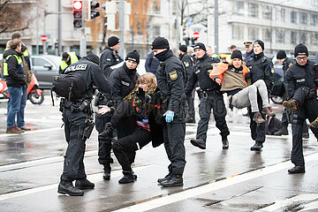 Blockade der Letzten Generation in München