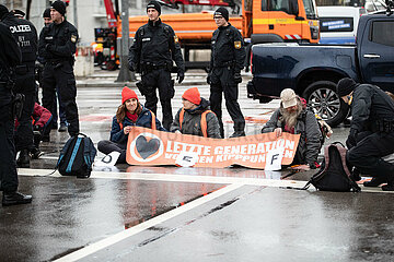 Blockade der Letzten Generation in München