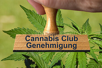Symbolischer Stempel Cannabis Club Genehmigung