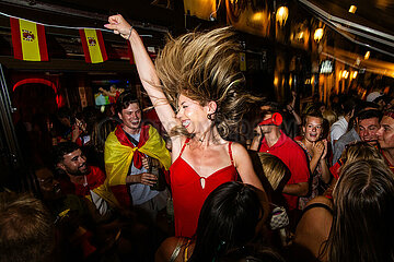 Fans celebrate Spain winning Euro 2024 in Malaga