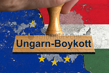 Symbolischer Stempel Ungarn-Boykott