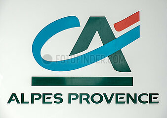 Frankreich  Veynes - Schild der Credit Agricole Alpes Provence