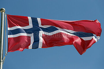 Doha  Katar  Nationalfahne von Norwegen