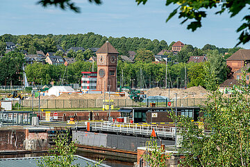 Pegelturm an der Schleuse Kiel-Holtenau