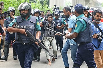 Students protest against quota system in government jobs in Dhaka  Bangladesh