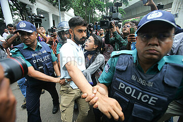 Students protest against quota system in government jobs in Dhaka  Bangladesh