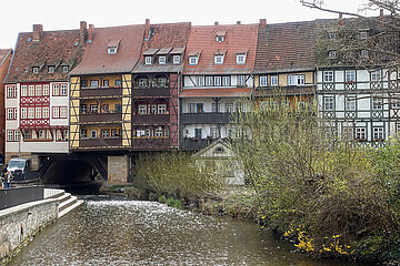 Erfurt  Deutschland  Fachwerkhaeuser der Kraemerbruecke