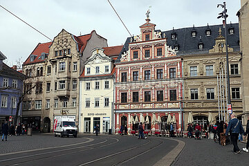 Erfurt  Deutschland  Fachwerkhaeuser am Fischmarkt