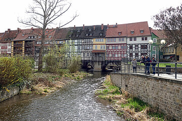 Erfurt  Deutschland  Fachwerkhaeuser der Kraemerbruecke