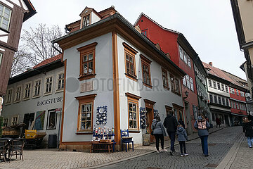 Erfurt  Deutschland  Zugang vom Benediktsplatz zur Kraemerbruecke