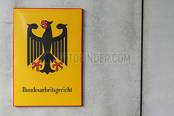 Erfurt  Deutschland  Schild des Bundesarbeitsgerichts