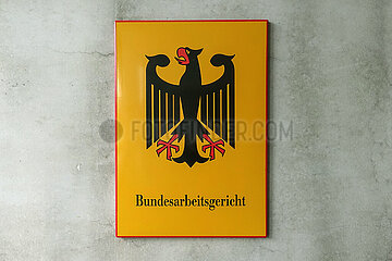 Erfurt  Deutschland  Schild des Bundesarbeitsgerichts