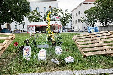 Brandanschlag gegen Palästina Camp in München