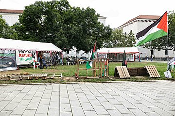 Brandanschlag gegen Palästina Camp in München