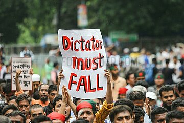 Students protest against quota system in government jobs in Dhaka  Bangladesh