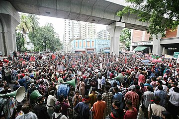 Students protest against quota system in government jobs in Dhaka  Bangladesh