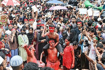 Students protest against quota system in government jobs in Dhaka  Bangladesh