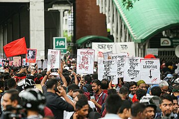 Students protest against quota system in government jobs in Dhaka  Bangladesh