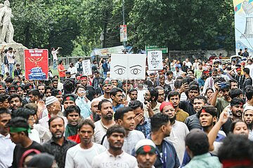 Students protest against quota system in government jobs in Dhaka  Bangladesh