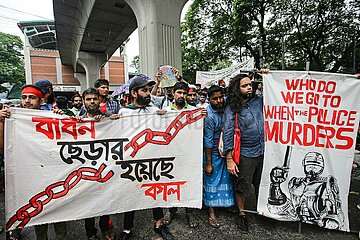 Students protest against quota system in government jobs in Dhaka  Bangladesh