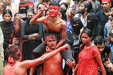 Students protest against quota system in government jobs in Dhaka  Bangladesh